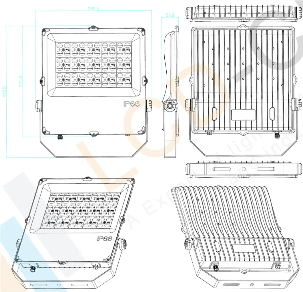 Energy Saving Patented LED Cobra Head Flood Street Light 200W 30000lm Roadway Outdoor LED Flood Light 200W SMD5050 Aluminum 30000lm IP66 Ik08 for Major Highway