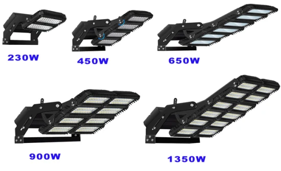 좁은 빔 15° 25° 60° 90° Asy 각도 200W 450W 650W 900W 1350W IP67 방수 LED 경기장 조명 스포츠 필드 조명 높은 마스트 조명